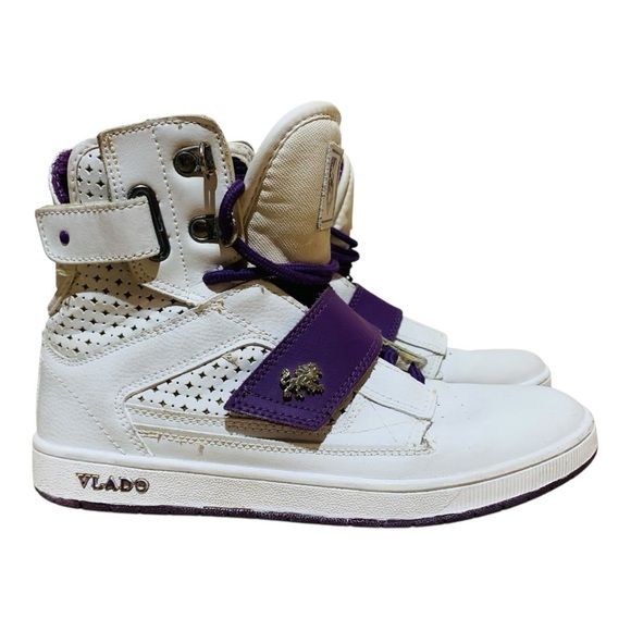 Women’s Vlado Atlas 2 Purple & White Hi Top Sneakers Size 8 - Picture 1 of 9